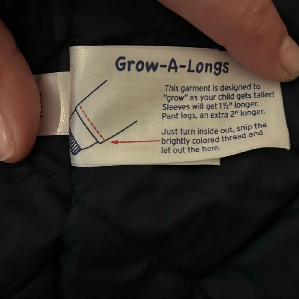 LANDS END NAVY‎ MEDIUM 10-12 ALL WEATHER COAT JACKET GROW-A-LONGS